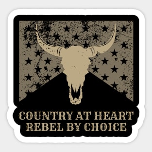 Country at heart, rebel by choice Retro Vintage Country Music Sticker